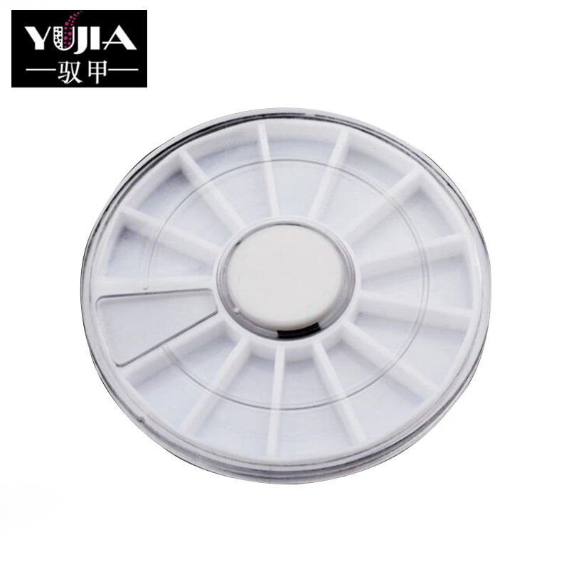 12-grid caja rotativa taladro de uñas caja de uñas disco vacío 12-grid nail turntable Box 12-grid caja de diamantes fábrica al por mayor