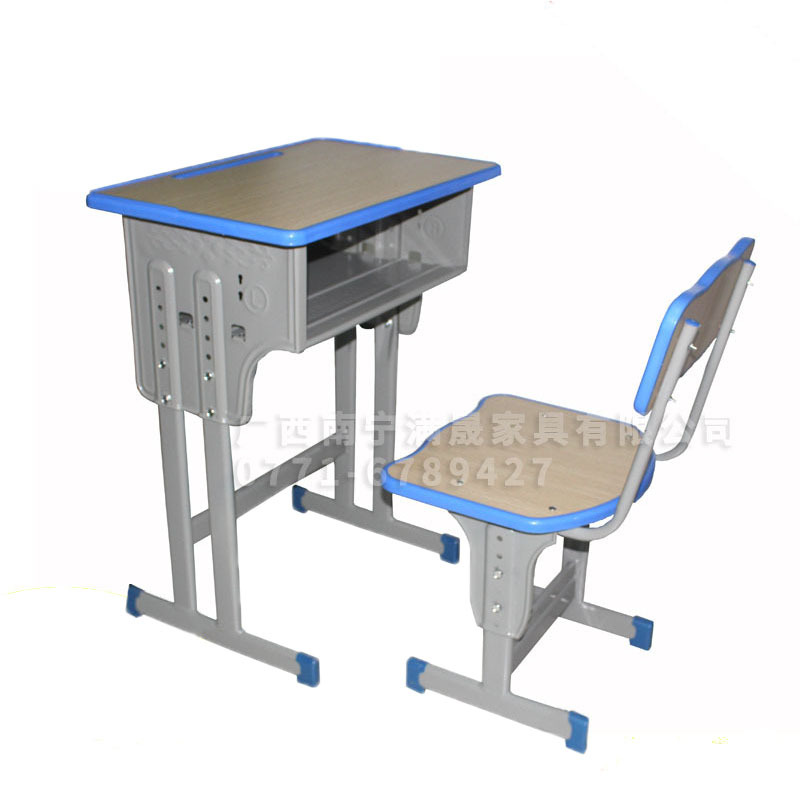 Factory wholesale dual -pillar desk chair primary and secondary school students single -person lifting chair tutoring class training class table and chair