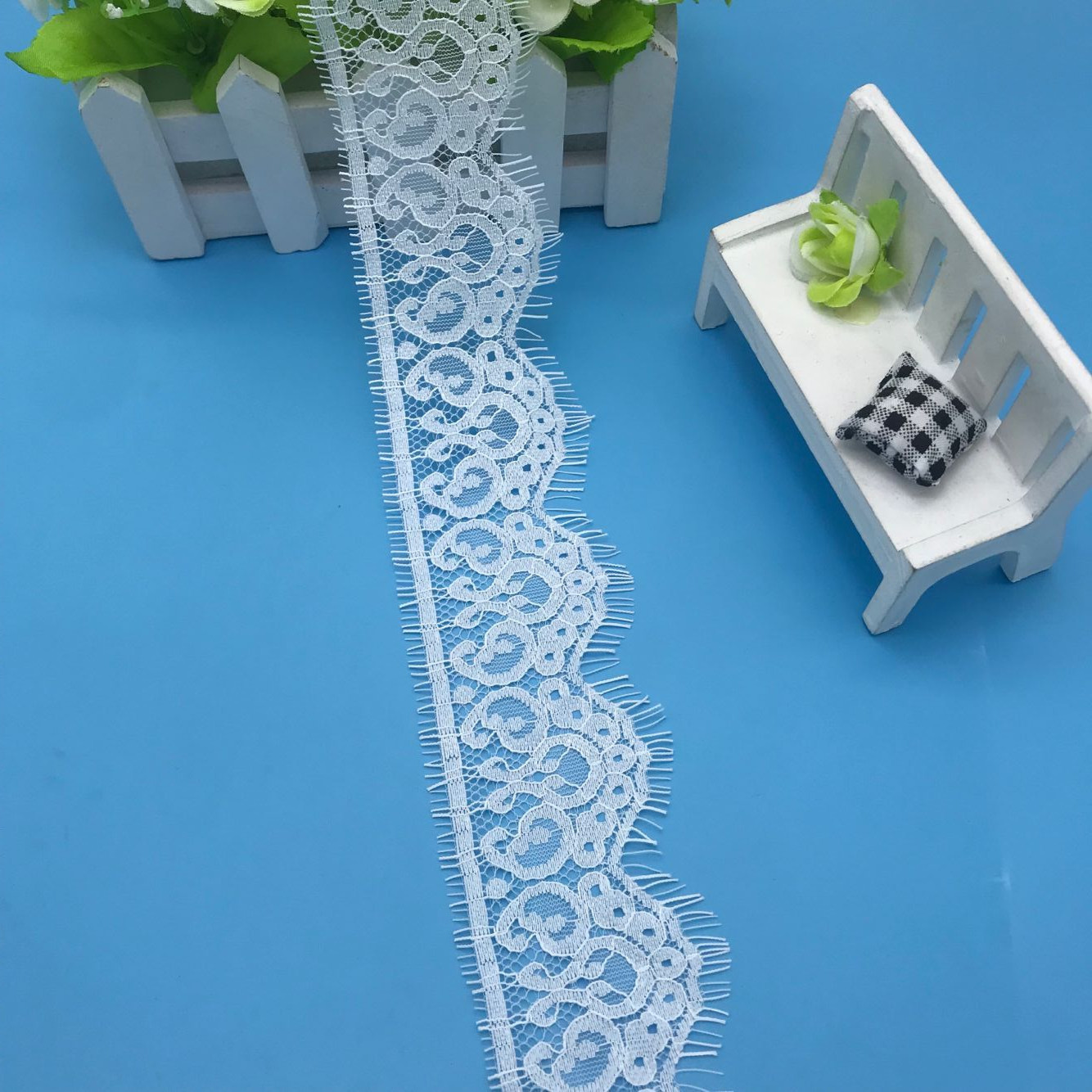 厂家现货供应无弹蕾丝睫毛花边蚊帐服装配饰花边辅料