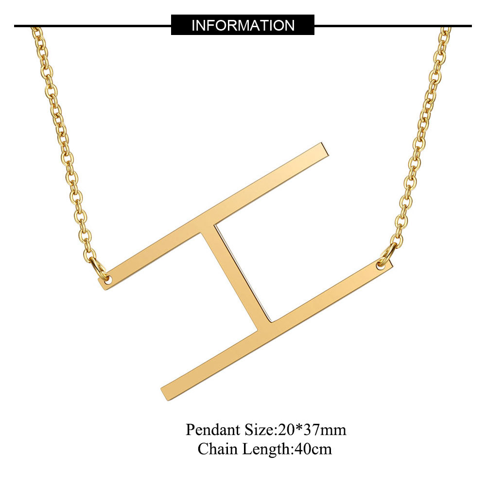 Stainless Steel Fashion Polishing Letter Necklace display picture 8