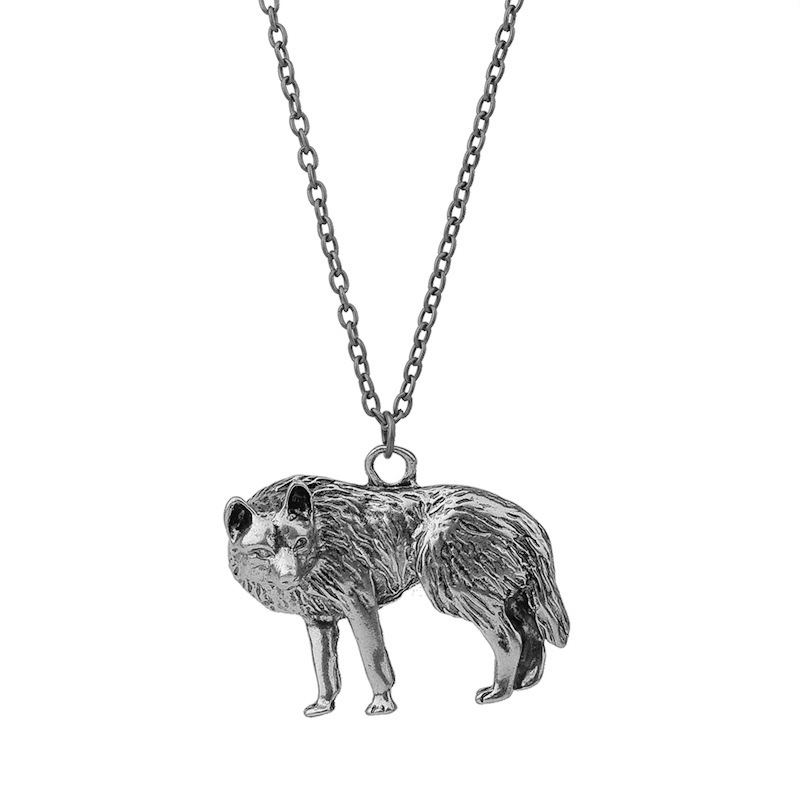 New Fashion Animal Long Paragraph Retro Wolf Head Simple Wild Pendant Necklace Wholesale display picture 5