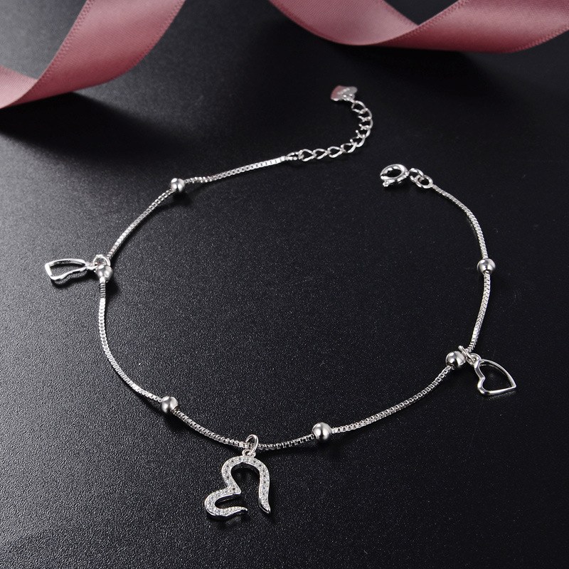 Moda coreana joyería de moda amor s925 tobillos plata fresca pequeña Niñas verano elegante pie Accesorios al por mayor