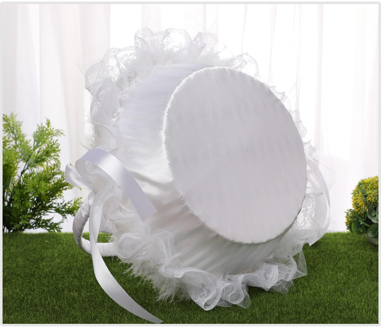Wedding products, wedding products, wedding products, wedding products, wedding products, Western-style bamboo woven large flower baskets, Chinese wedding props, flower girls, bridesmaids scattering flowers, lace trim baskets, wedding supplies detail image 12
