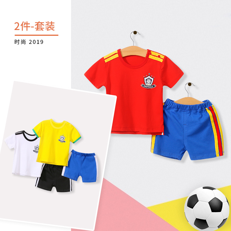 短袖婴儿服装宝宝外出服 夏季薄款吸汗运动童套装0-3岁厂家直销|ru