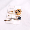 Hairpins from pearl, card holder, set, Korean style, South Korea, internet celebrity