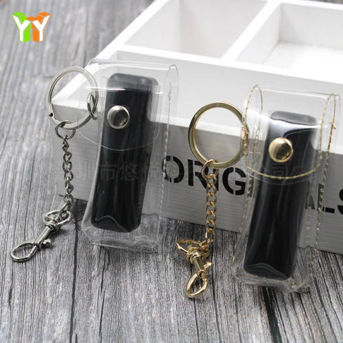 Trendy PVC lipstick leather case, fashionable transparent lipstick bag, versatile bag accessories, key chain pendant