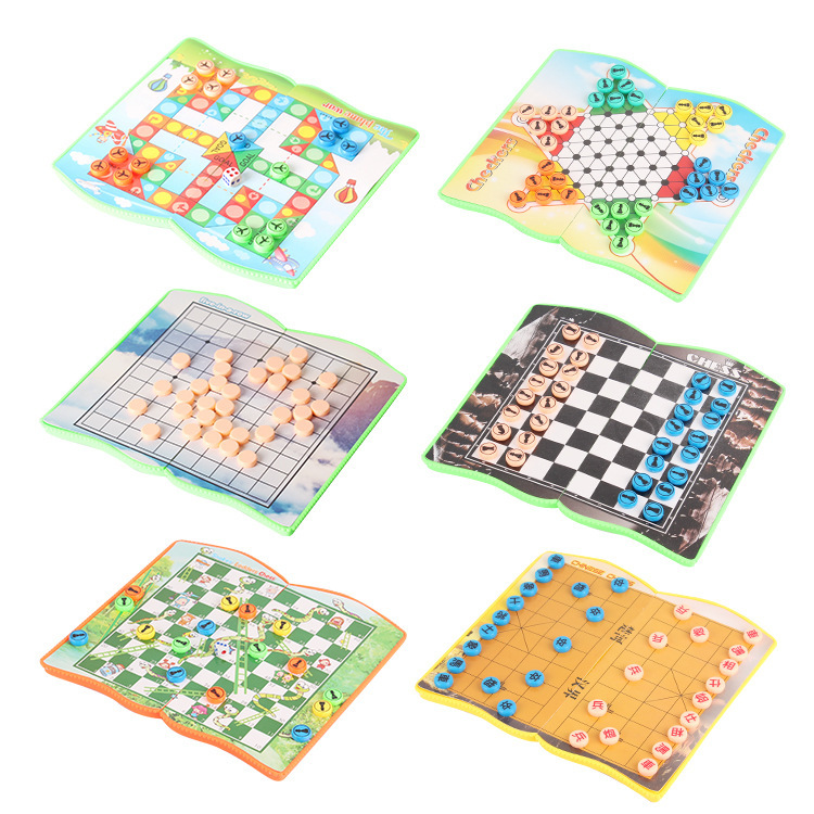 热卖幼儿园儿童益智玩具棋类 折叠飞行棋斗兽棋五子棋跳跳棋象棋|ms
