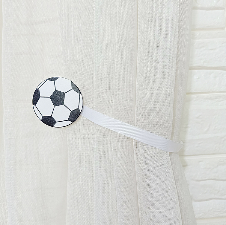 批發簡約木質卡通窗簾磁扣綁帶窗簾扣兒童房免打孔窗簾綁繩