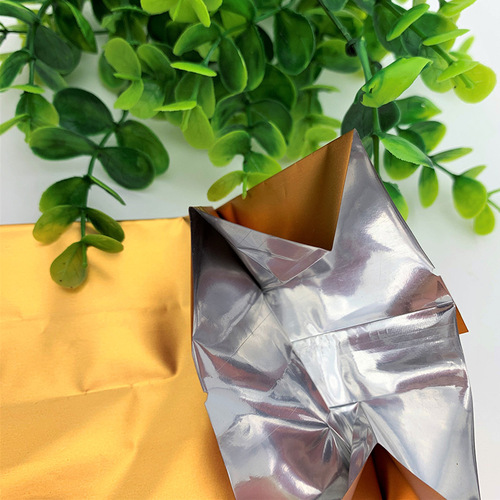 Factory direct supply of golden aluminum foil bags, accordion three-dimensional bags, aluminized vacuum bags, universal tea packaging bags