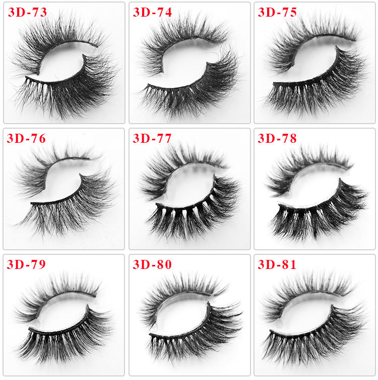 Natural Three Dimensional Multi-layer Mink Hair False Eyelashes One-pair Package Wholesale display picture 8