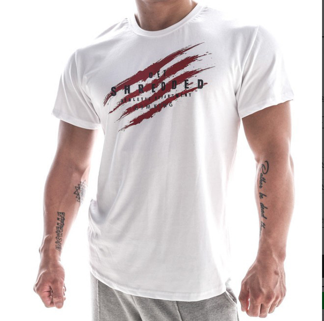 New Workout Clothes Cotton RISE Gyms T Shirts Mens Short Sleeve T Shirt