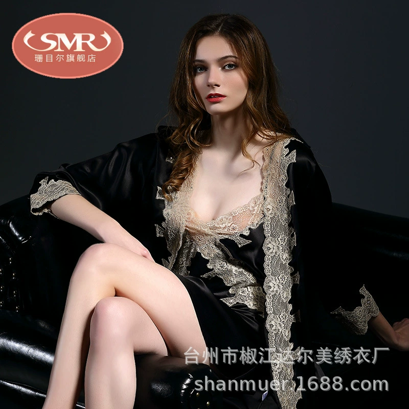 Sexy design silk pijama, bathrobe, set