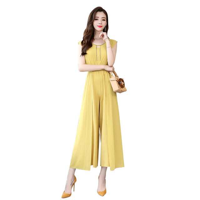 Chiffon jumpsuit summer dress fashion temperament elegant slim 