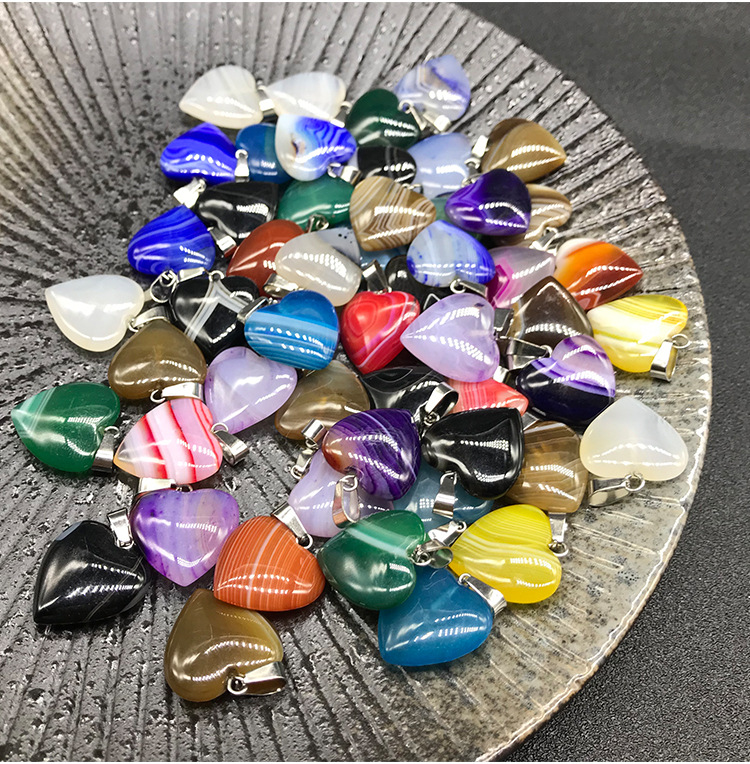 Agate Couleur Unie Satin Pendentif display picture 1