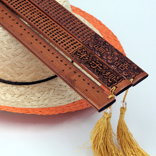 Old bamboo laser engraving with ruler scale and ruler mixed crafts student souvenirs craft gifts wholesale