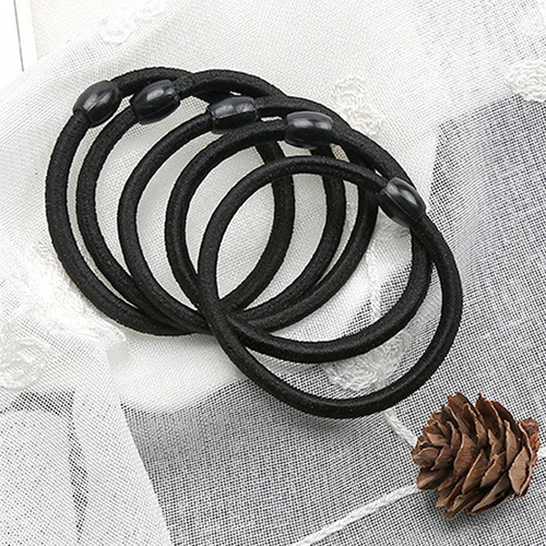 Korean version i bold basic headband black simple rubber band high elastic hair band black bean hair rope hair accessories 2 yuan store source