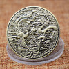 Coins, antique medal, bronze badge, USA, dragon and phoenix