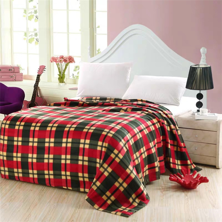 【厂家直供】外贸/内销格子花型拉毛绒 双面绒面料批发