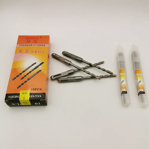 Square handle four-pit alloy electric hammer drill bit, concrete wall drilling impact drill bit, wall drilling drill bit