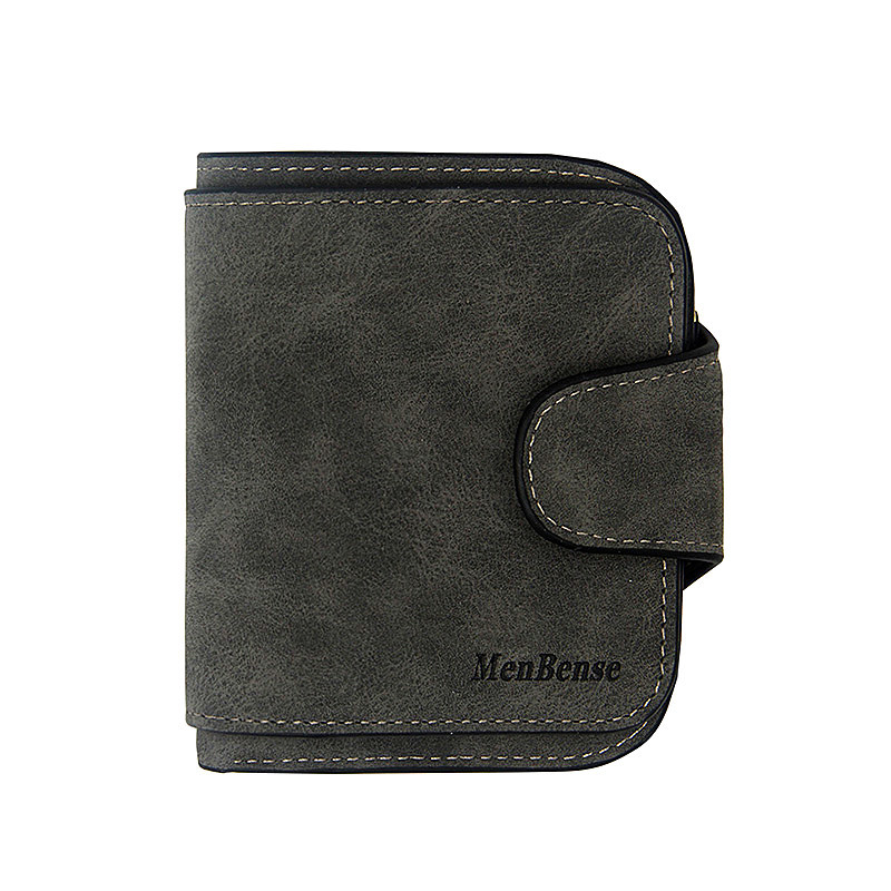 Nueva cartera corta de las mujeres del color del caramelo de gran capacidad retro mate Cartera de cuero