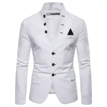 Multi Button Decoration Men'S Casual Stand Collar Suit - ShopShipShake