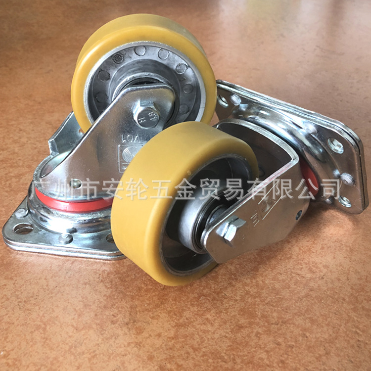 德国WICKE威卡3寸聚氨酯胎面铝合金轮芯82mm万向脚轮AGV轮120713