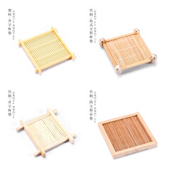 Cotton fabric tea cup mat table mat heat insulation tea ceremony rattan tea cup pad silicone anti-scald table mat cotton linen creative table mat 