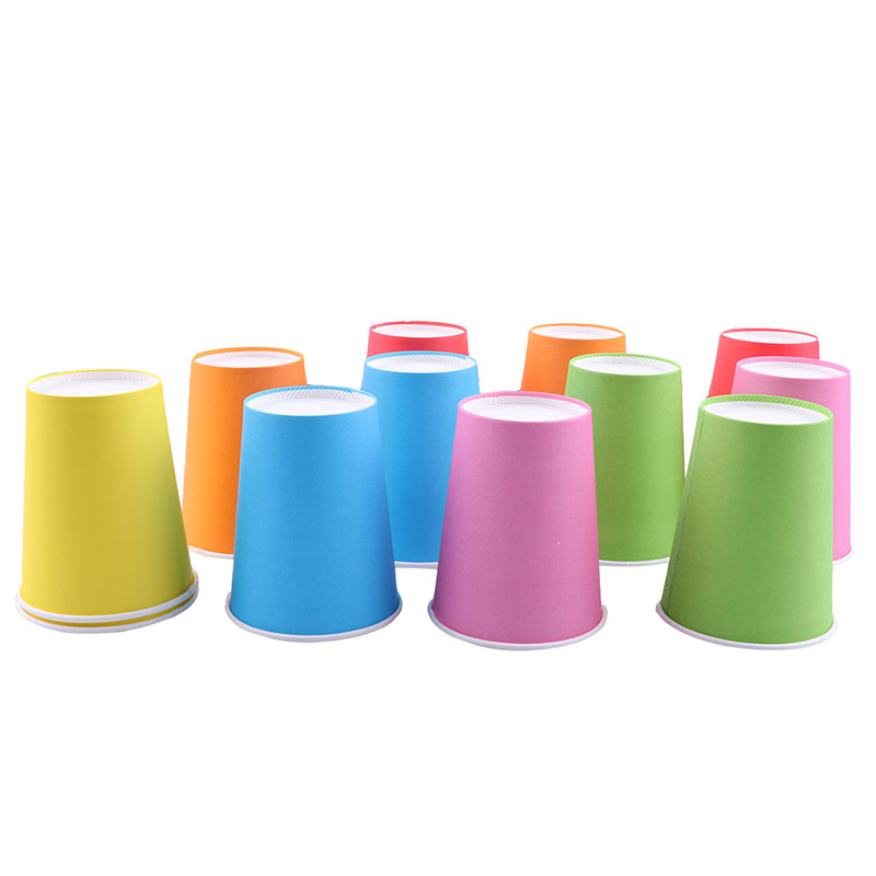 1 de los niños DIY bandeja de papel hecha a mano taza de papel pintura juguetes kindergarten bebé creativo DIY pasta materiales de arte