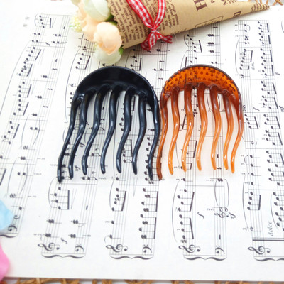 韩版时尚发饰头饰 蓬松马尾梳插梳发梳美发造型盘发工具货源批发