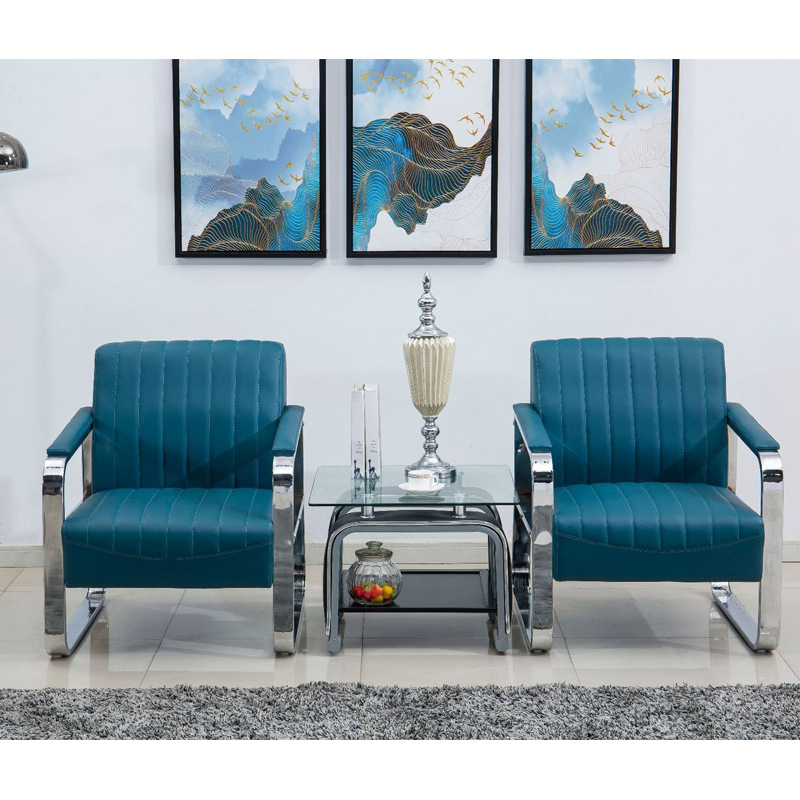 Office Sofa tea table combination Modern simplicity business affairs Parlor Anteroom Small apartment fold sofa