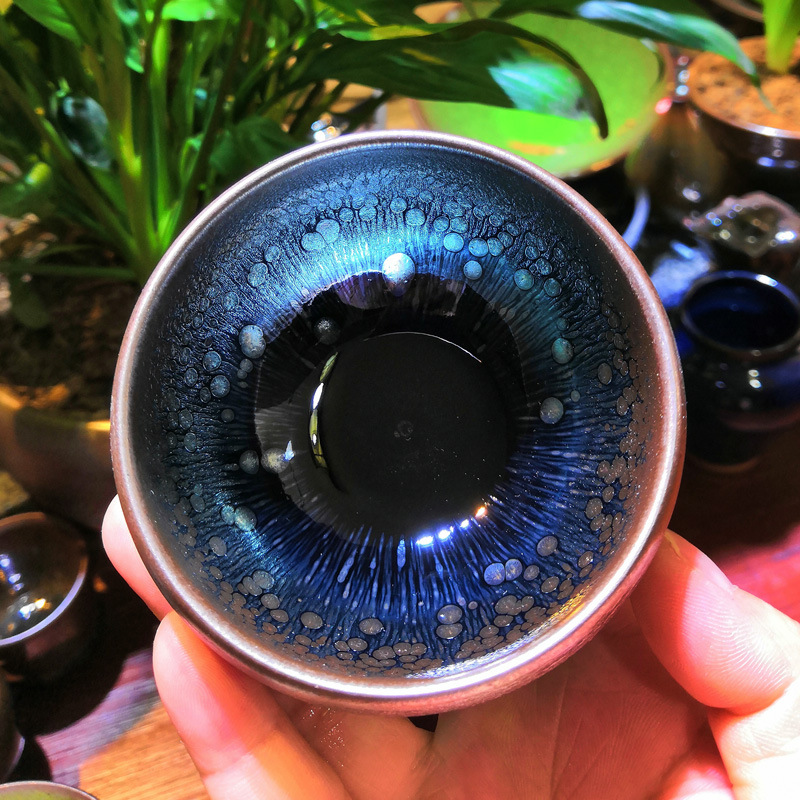 建陽建盞劉學明手制鹧鸪油滴缽體建盞功夫茶主人杯品茗杯伴手禮盞