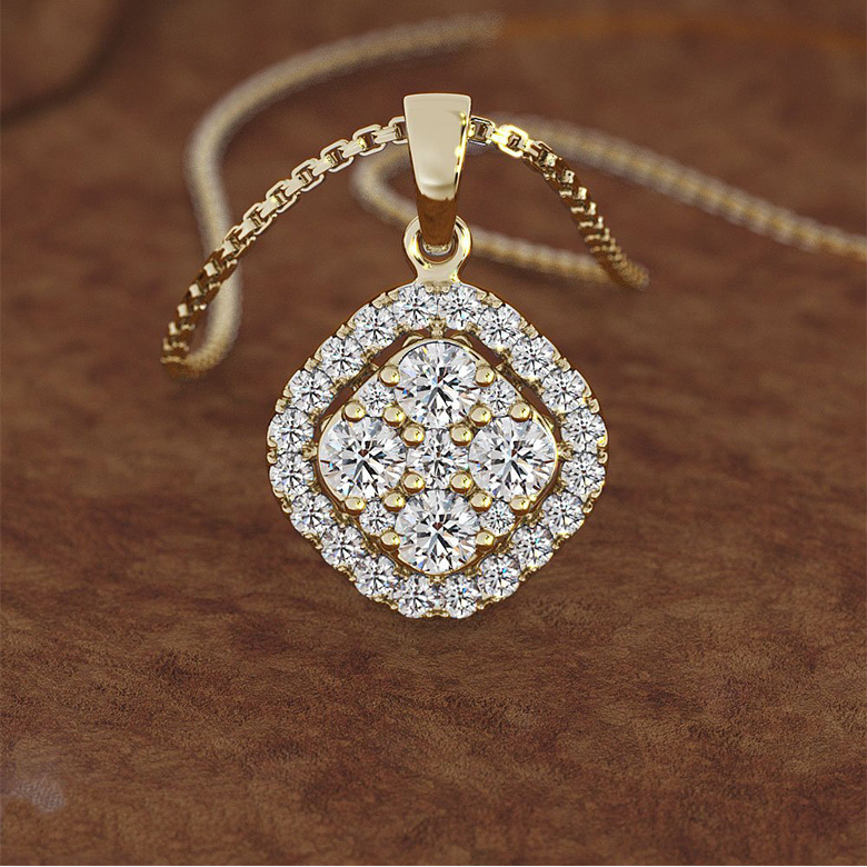 Elegant Simple Style Rhombus Sterling Silver Plating Inlay Zircon Pendant Necklace display picture 1