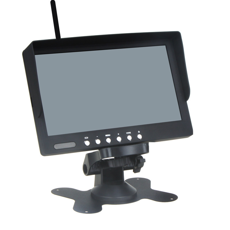 7 inch car wireless monitor with built-in wireless bus camera, matte fabric with sun canopy