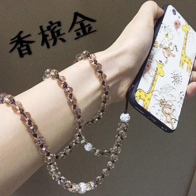 direct deal Clear quartz Tie Chaining Mobile phone lanyard originality Handmade beaded Mobile phone shell Lanyard
