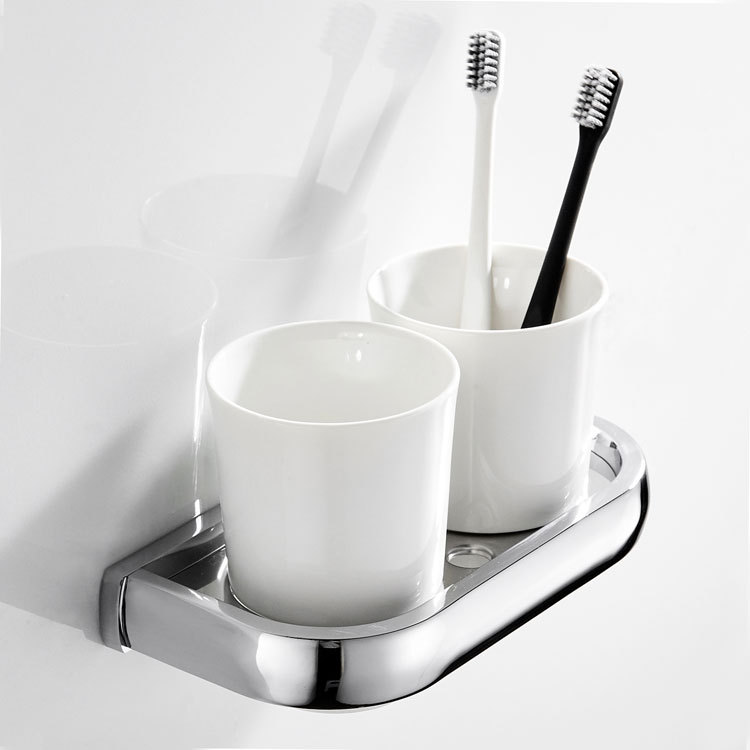 Silver Simplicity brass electroplate toothbrush Cup holder Chrome Cup toothbrush suit Cup toothbrush Cup holder