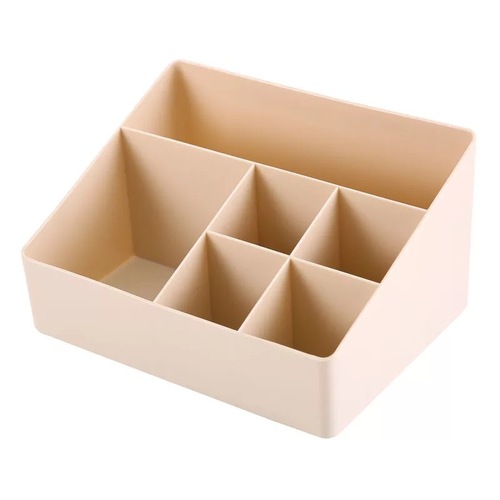 Multifunctional cosmetic tool box 6-grid desktop storage box office organization box plastic multi-grid storage box