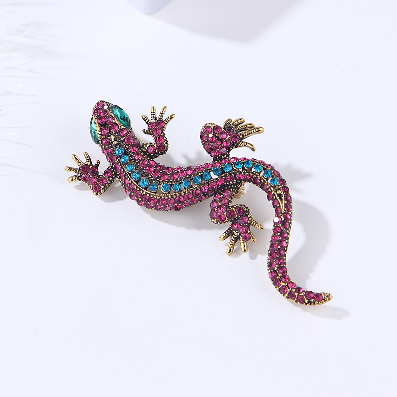 Fashion Lizard Alloy Plating Inlay Rhinestones Unisex Brooches display picture 5