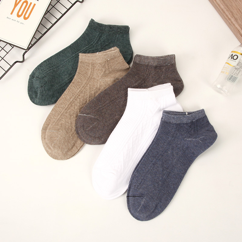 Cotton Simplicity Retro colors man business affairs Boat socks Sweat motion leisure time Versatile ventilation invisible Short tube Cotton socks