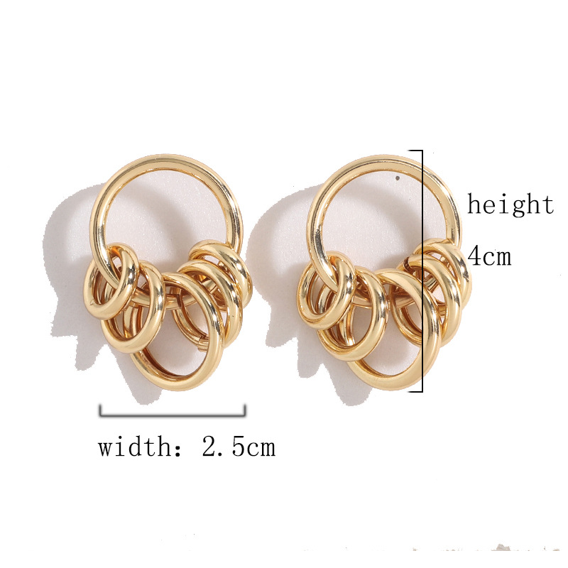 Boucles D&#39;oreilles Rétro Petit Cercle display picture 1