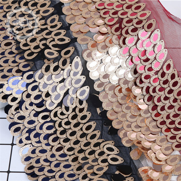 直供现货爆款民族刺绣花边瓜子亮片花边公主裙气质服装辅料花边