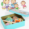 Magnetic wooden tin box for fishing, interactive intellectual family toy for early age, 15 pieces, for children and parents, early education