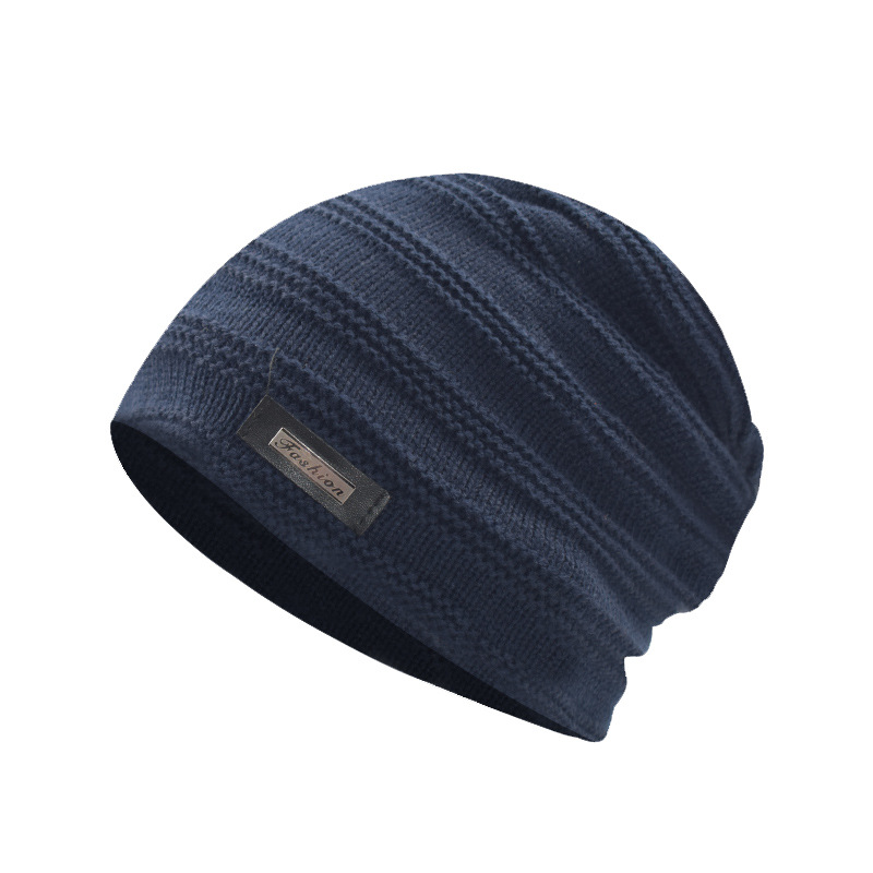 Sombrero de punto para hombres y mujeres sombrero de lana Logotipo de metal sombrero de invierno con forro polar sombrero cálido al aire libre sombrero con forro polar Otoño e Invierno orejeras sombrero