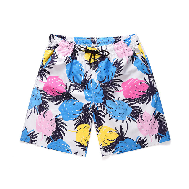 Summer New Personality Tropical Plant 3D Printed Beach Pants 