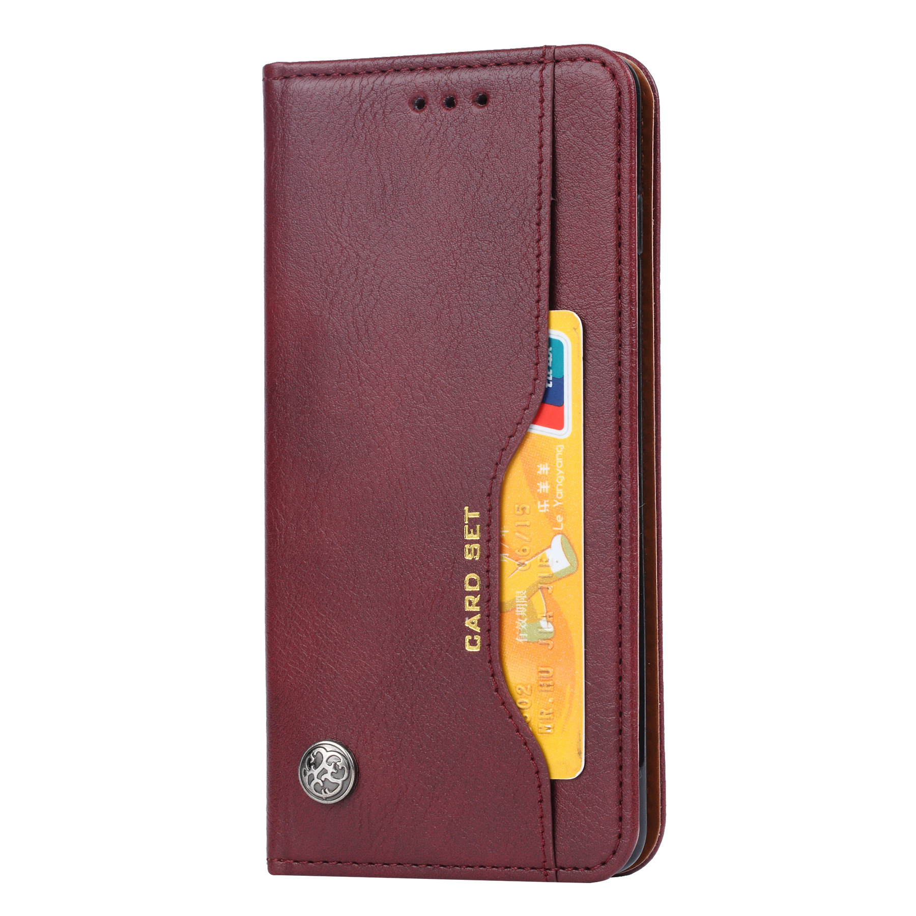 Adecuado para Samsung s10plus Funda de cuero clásico amasador Tarjeta de cuero magnético Funda de cuero S10 caso protector de negocios caso de teléfono