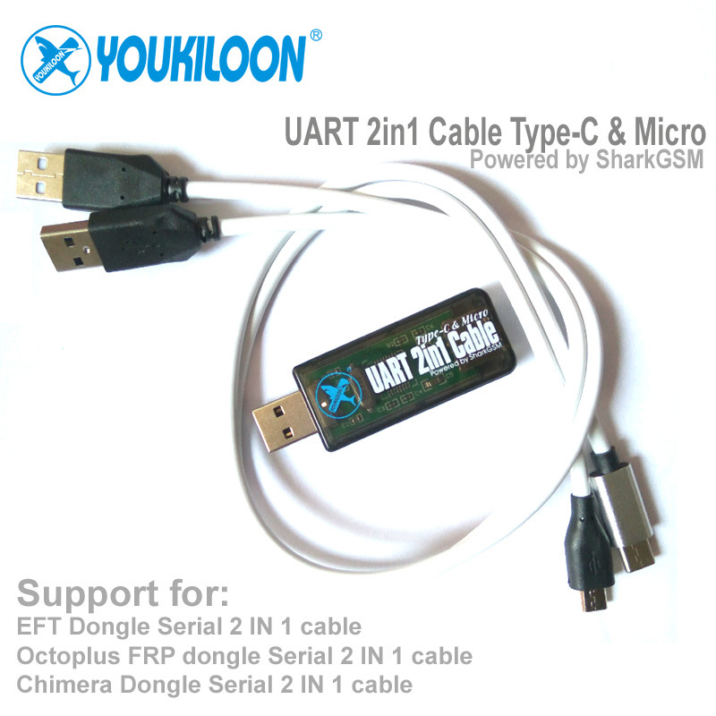 YOUKILOON UART 2in1 Cable Type-C Micro for EFT Chimera FRP