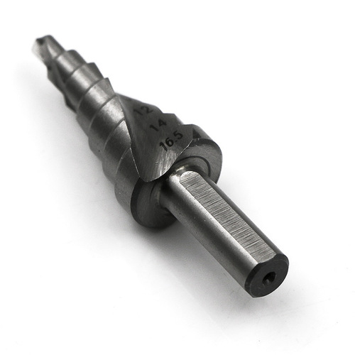 4-16.5mm triangular shank spiral groove step drill, pagoda drill, aluminum mold reaming drill bit, high speed steel step drill
