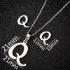 Pendant stainless steel with letters, necklace, chain, set, earrings, accessory, European style, wholesale