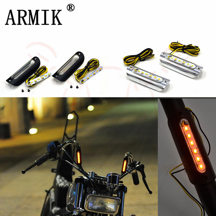 摩托车转向灯 车把龙头灯通用车把转向灯led摩托车把手灯方向灯新