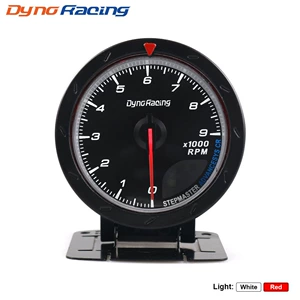 Car modification 60mm rotation meter 12V universal high-speed stepping motor with bracket black face meter red White Light