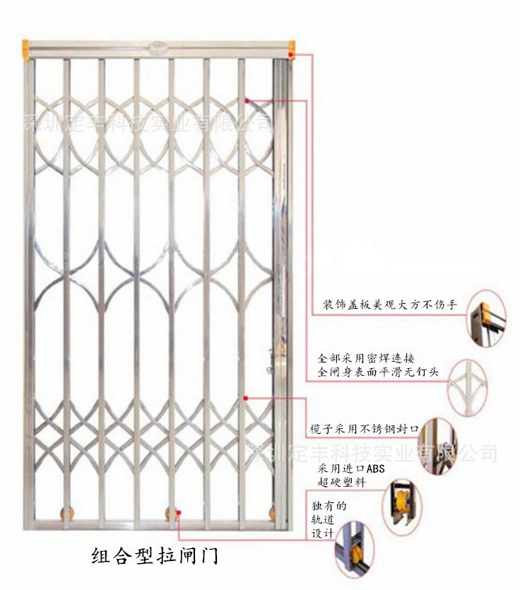 深圳不锈钢铁质和谐拉闸门伸缩左右推拉透气镂空通花门包测量安装-阿里巴巴